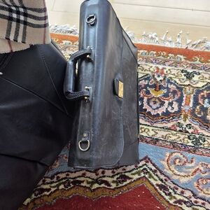 Elegant Black Leather Briefcase